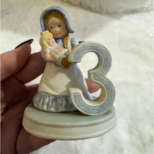 VTG Holly Hobbie 3rd Birthday Collection Kids Decor HandPainted Porcelain Statue